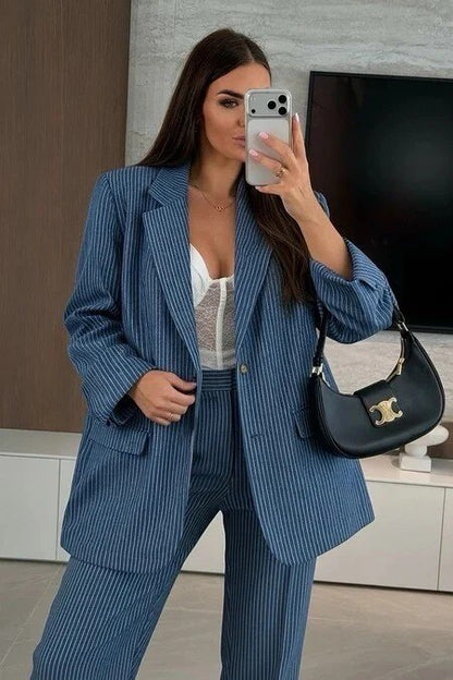 Oversized striped cotton jacket