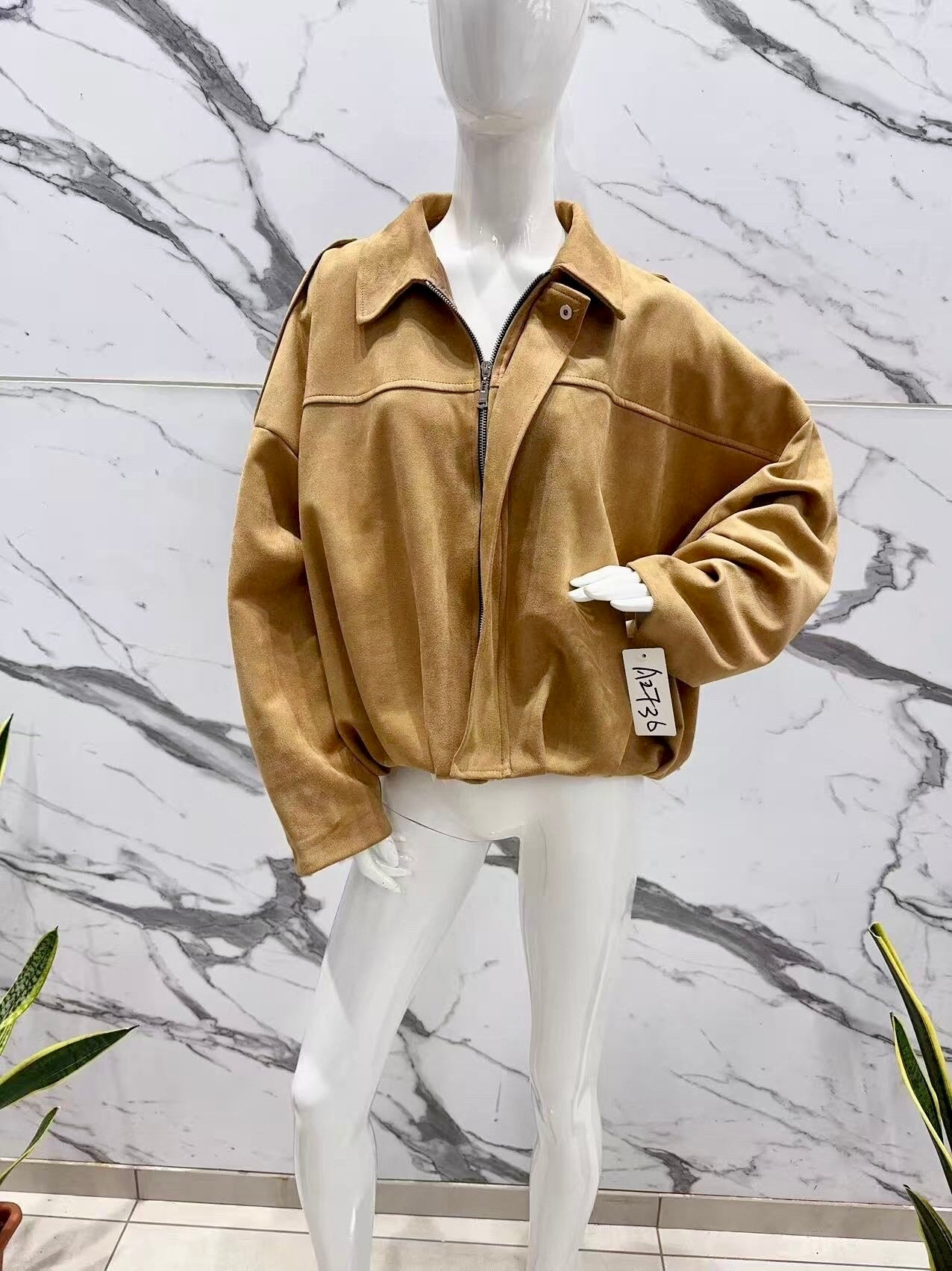 Oversize jacket with ultra trendy suede effect lining