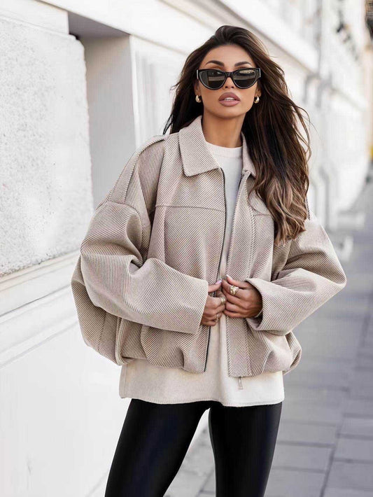 Ultra-trendy oversized textured jacket
