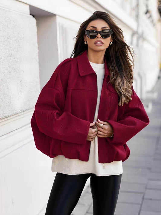 Ultra-trendy oversized textured jacket