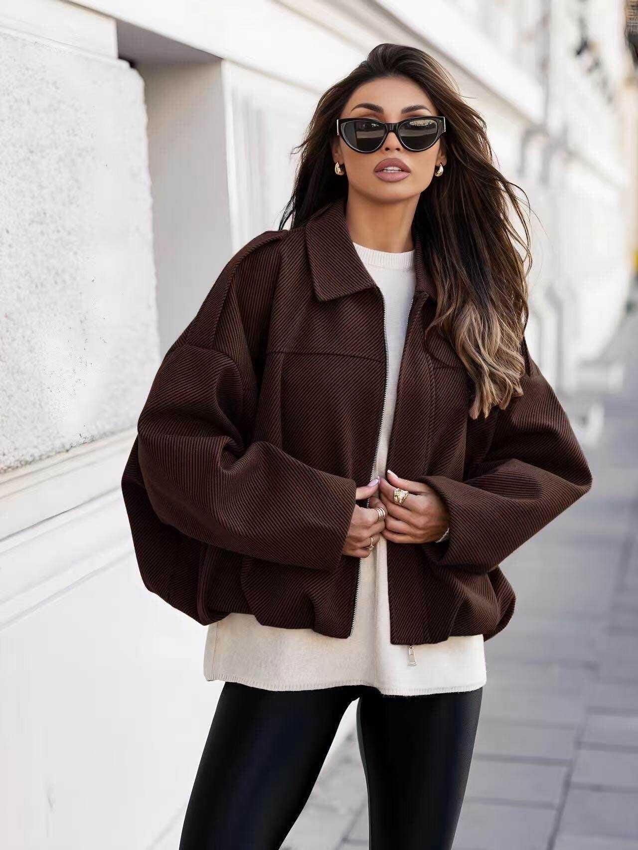 Ultra-trendy oversized textured jacket