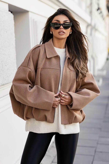 Ultra-trendy oversized textured jacket