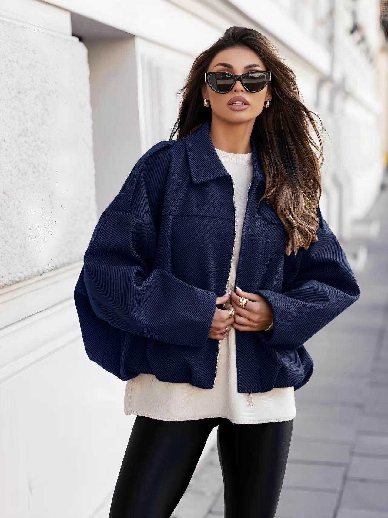 Ultra-trendy oversized textured jacket
