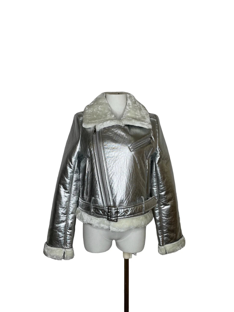 PU Varnish Fur Jacket