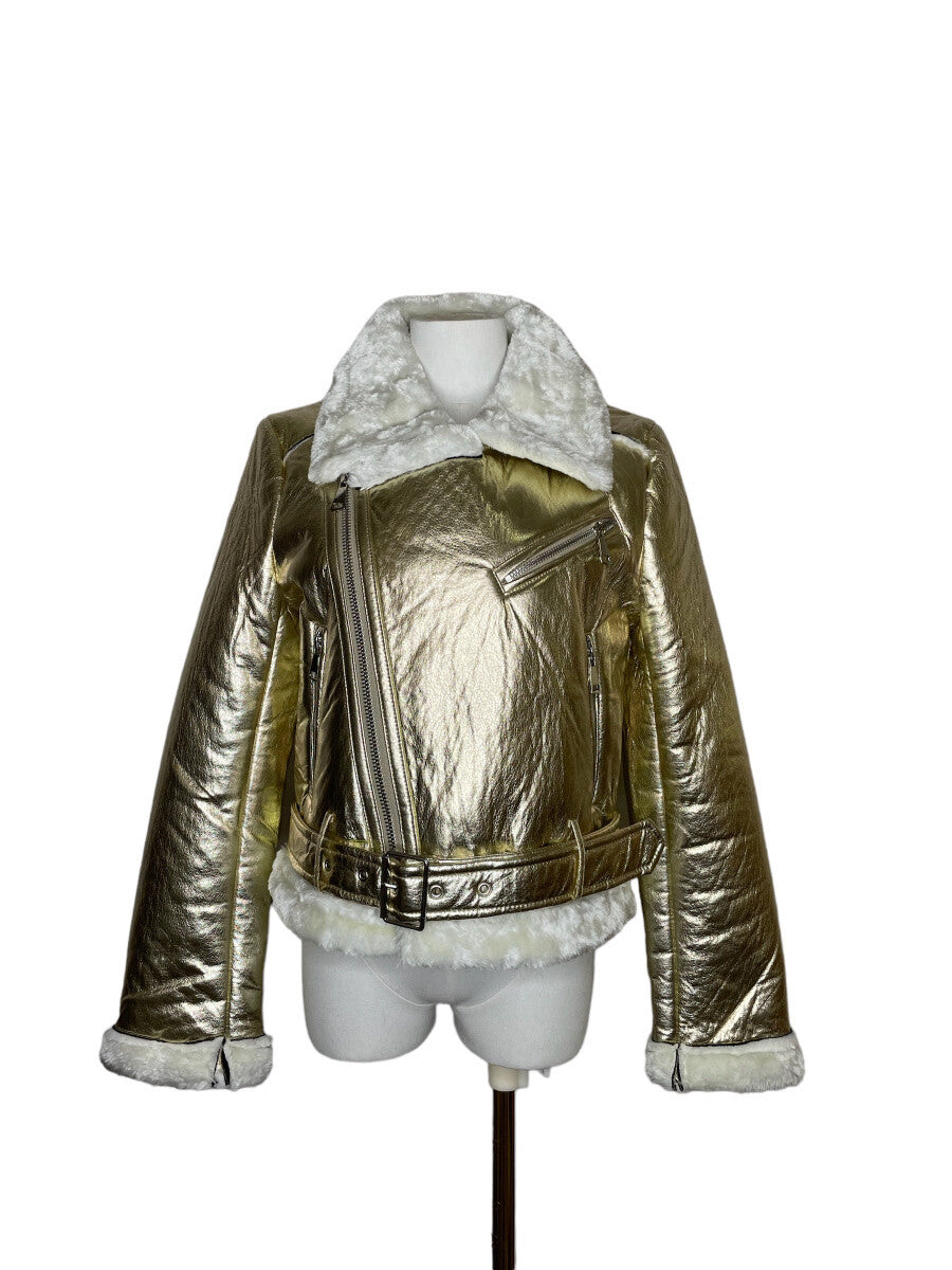 PU Varnish Fur Jacket