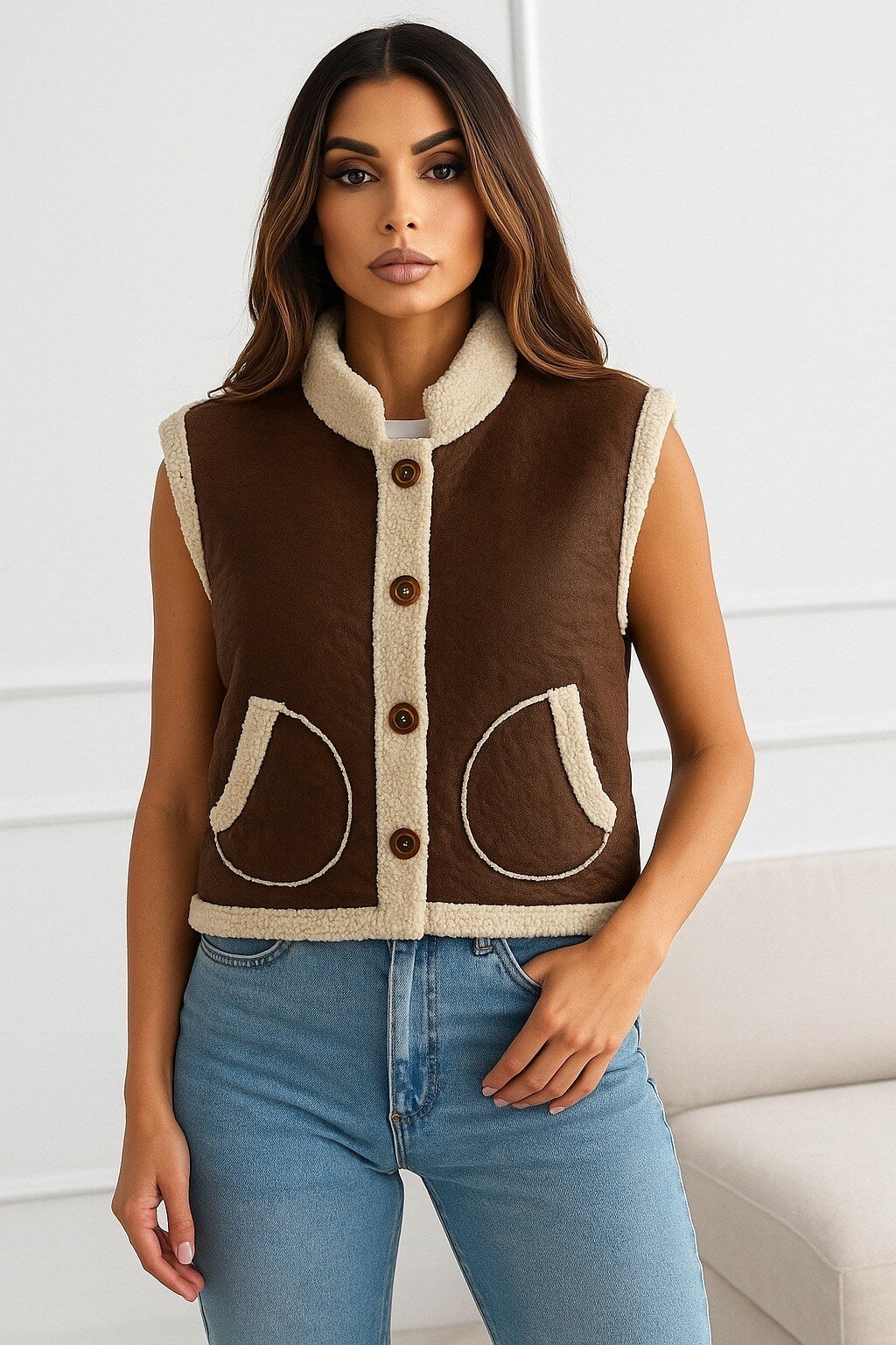 Wool -free woolless jacket with pockets