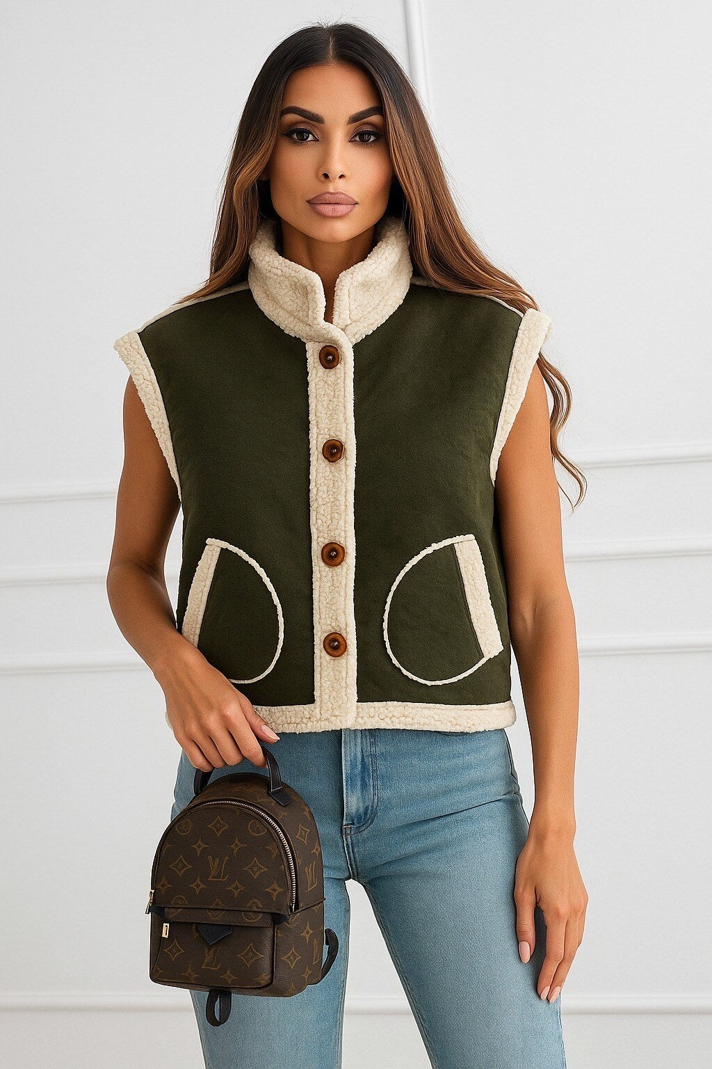 Wool -free woolless jacket with pockets