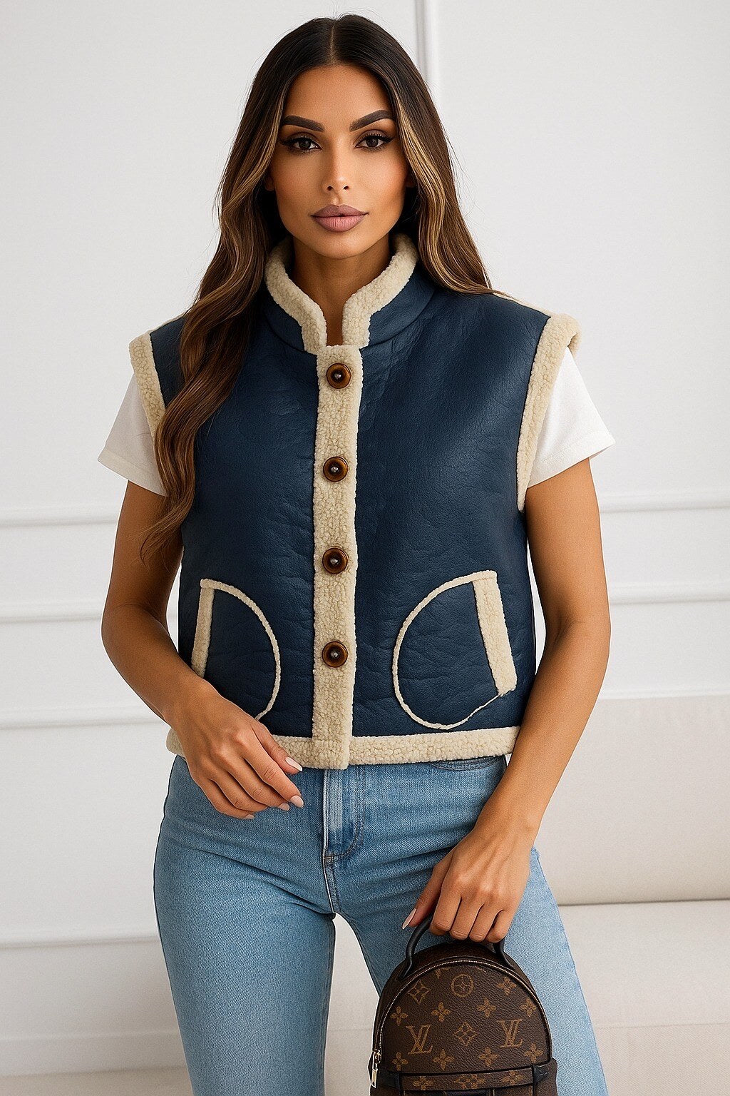 Wool -free woolless jacket with pockets