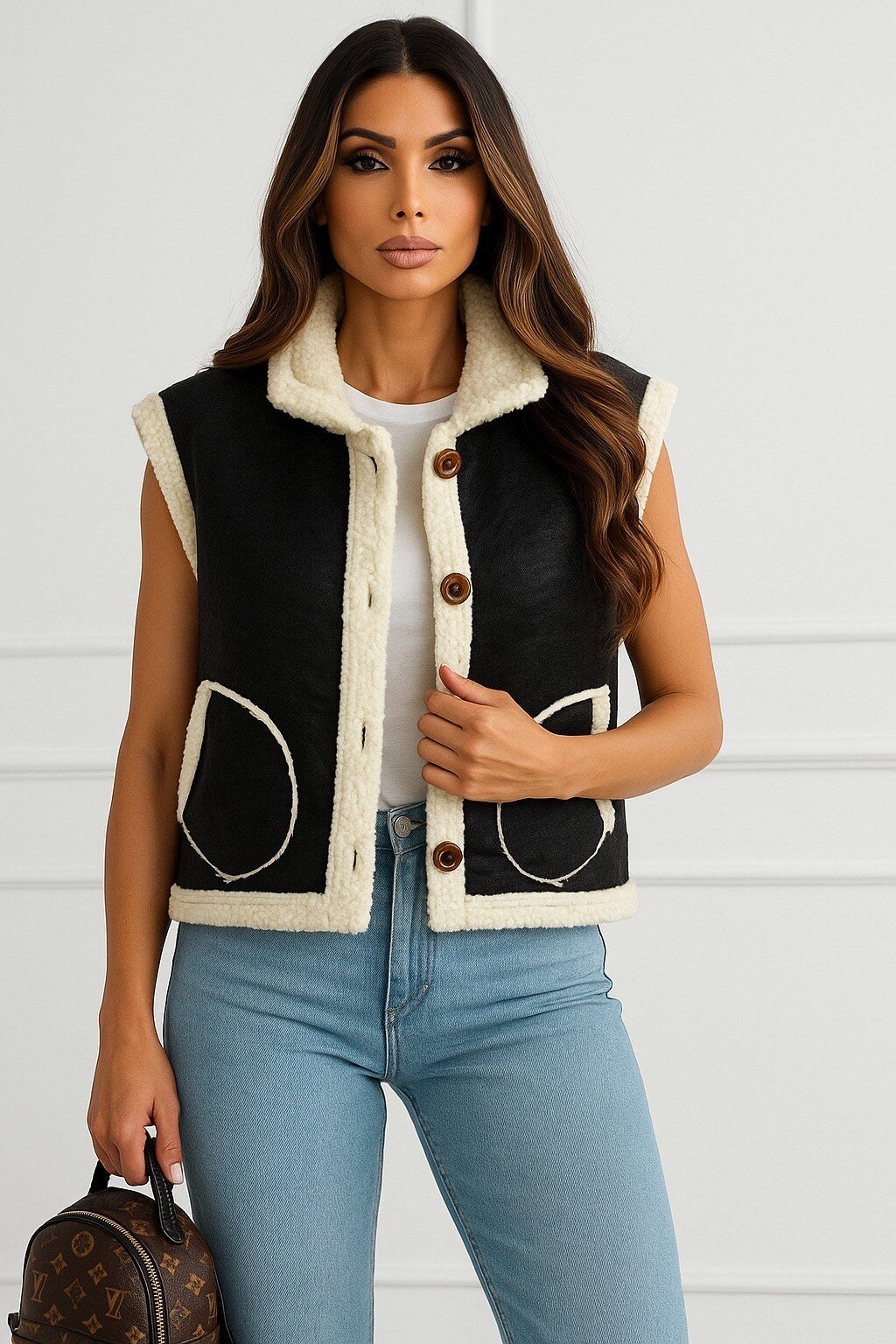 Wool -free woolless jacket with pockets