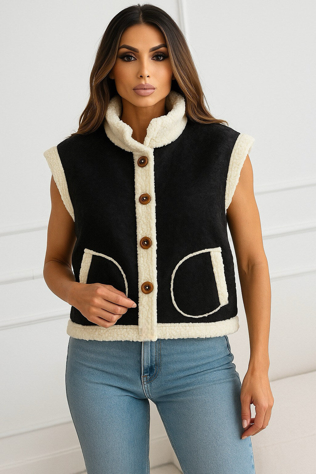 Wool -free woolless jacket with pockets