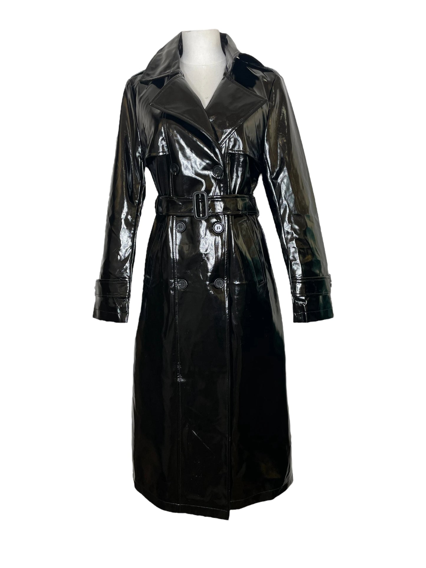 VESTE SIMILICUIR MI-LONG VENIL