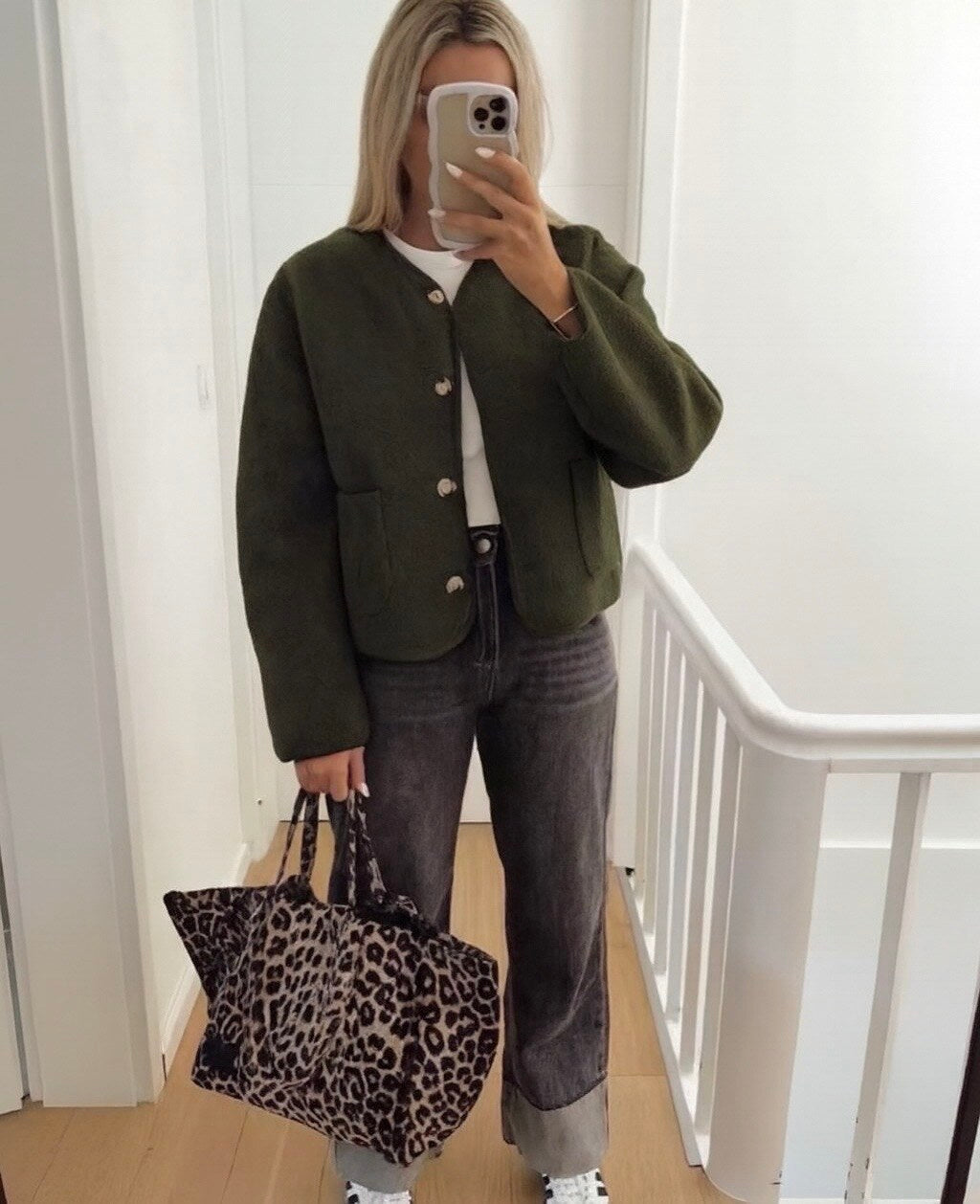 Buttoned varsity jacket with pockets