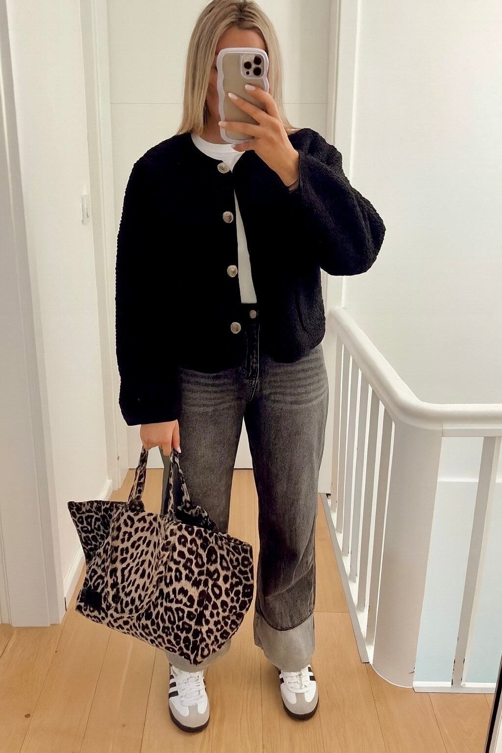 Buttoned varsity jacket with pockets