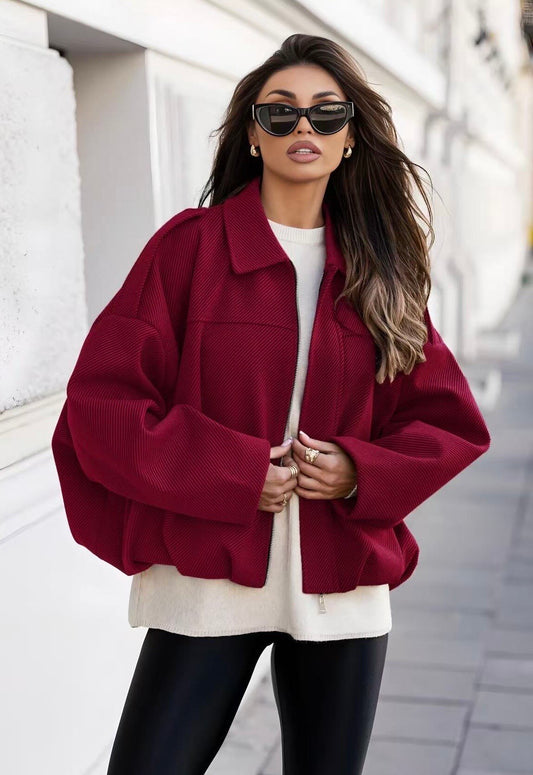 Ultra trendy jacket in textured with lining