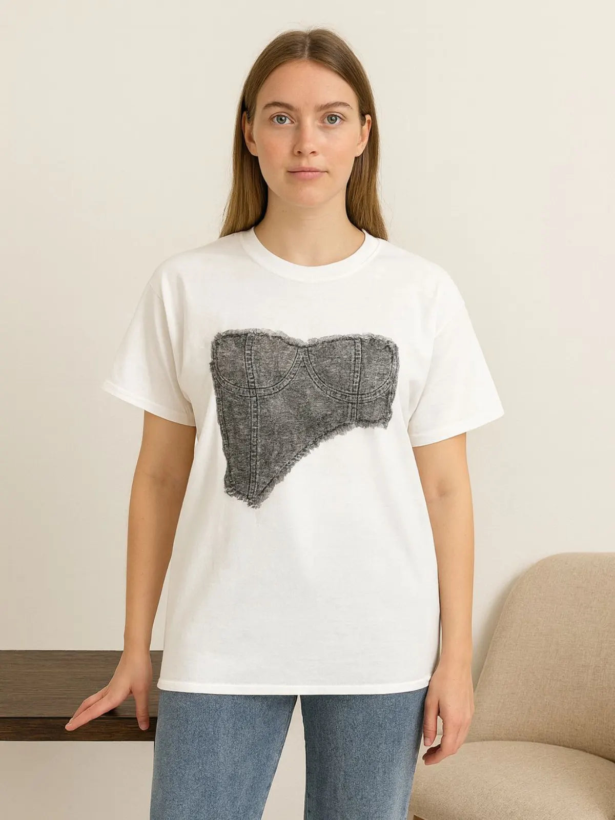 Ladies Denim Bra Tshirt tops