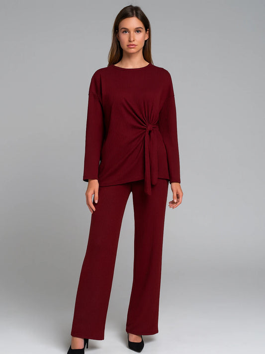 Ladies long sleeve side tie set
