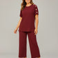 Ladies 8-button on shoulder trousers set